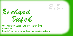 richard dufek business card