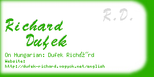 richard dufek business card